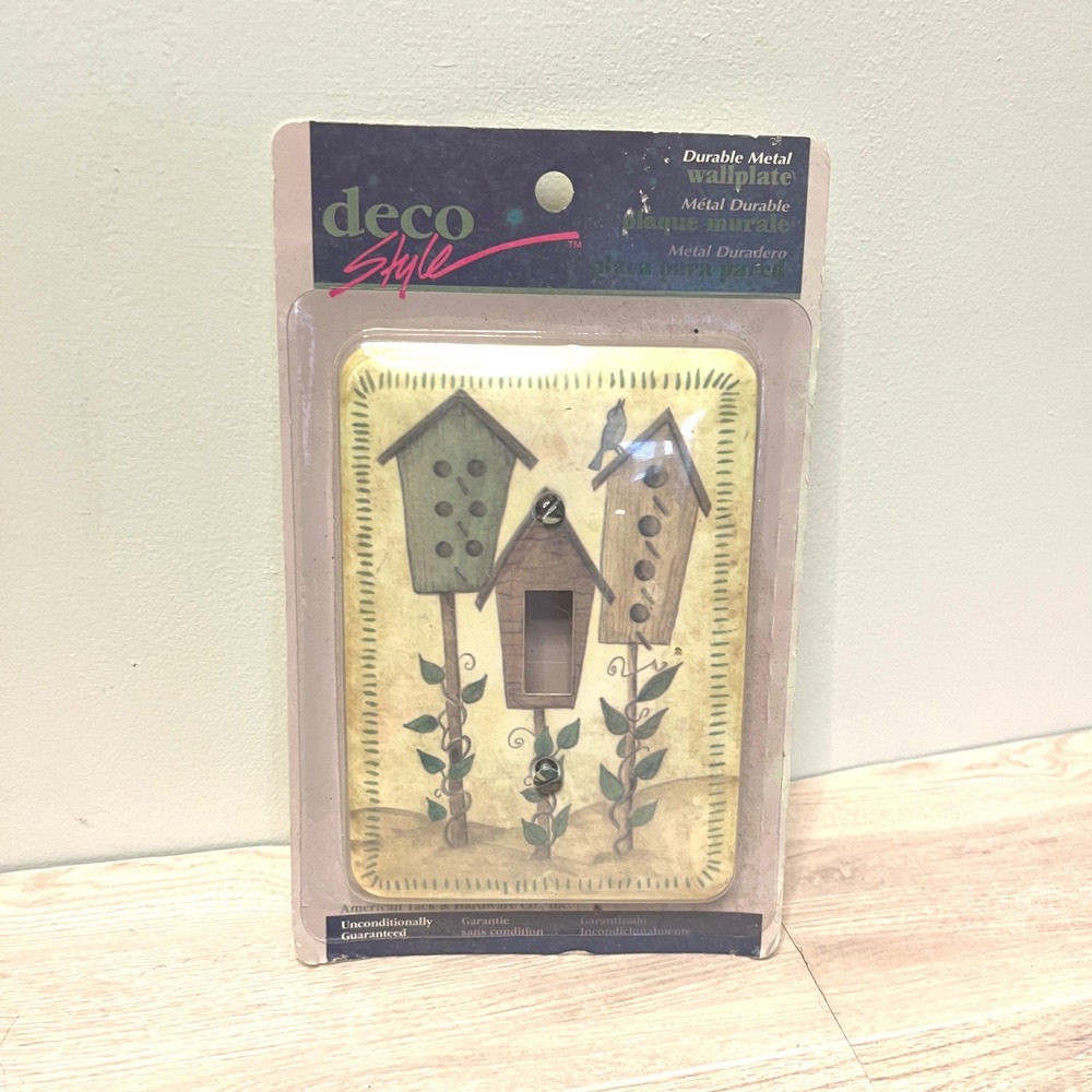 Cottagecore‎ Deco Style Metal Wall Plate Birdhouse Vine Design New AmerTac